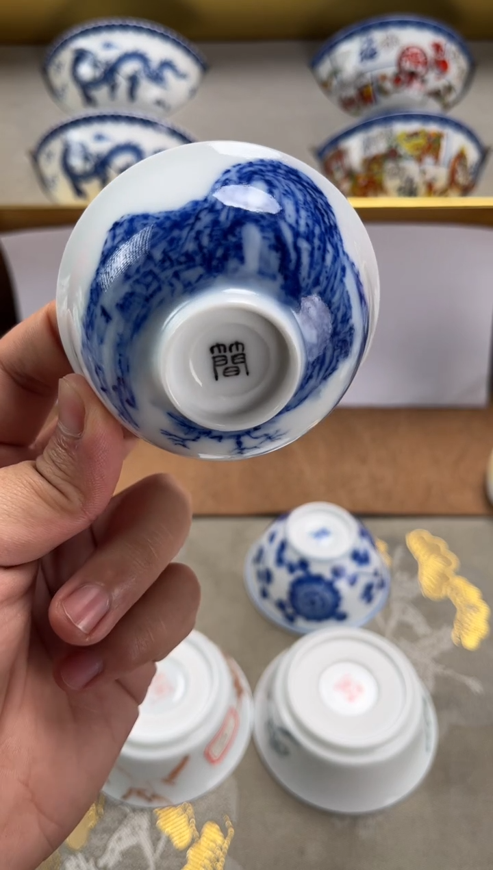 【闪购商品】景德镇文祥窑手工釉下彩陶瓷单杯