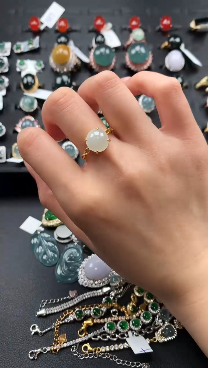 【闪购商品】翡翠戒指银S925镶嵌375476574