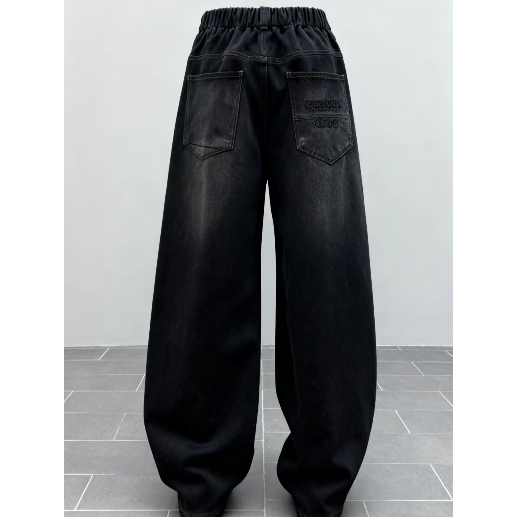 【D3139】青少年冬款一体绒加绒牛仔裤