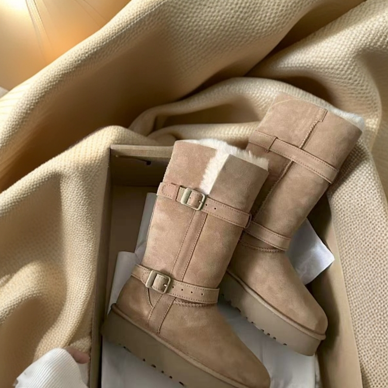 【厚底大骑士】2025冬季新款女款雪地靴皮毛一体时尚雪地靴增高百搭