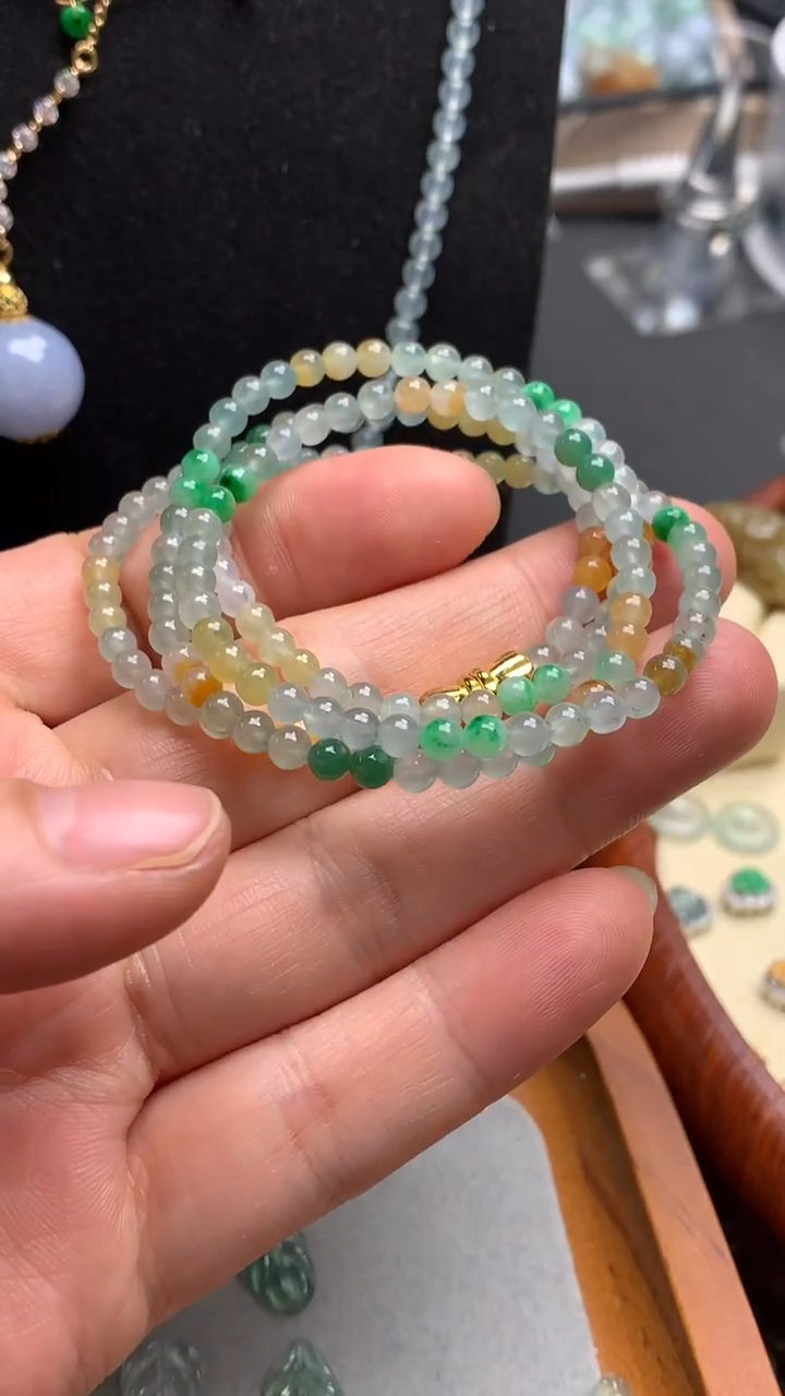 【闪购商品】翡翠手串未镶嵌翡翠珠子串多圈