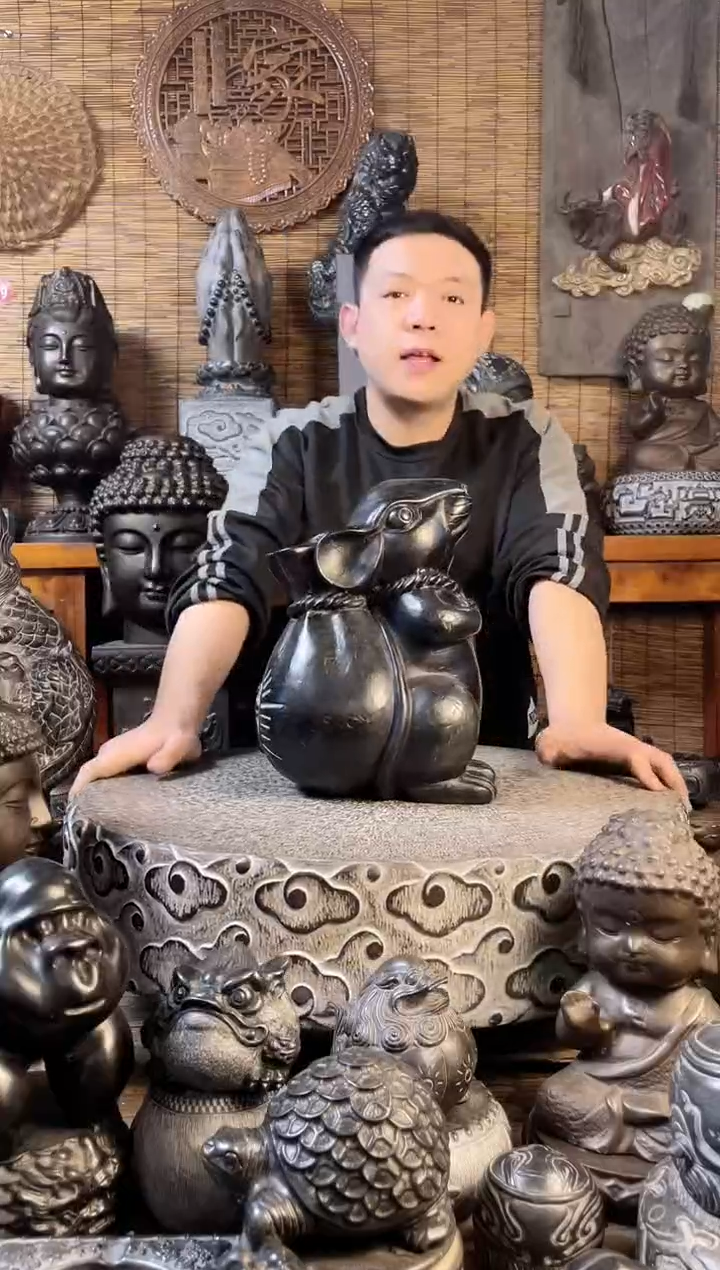 【闪购商品】30福袋老鼠天然青石雕刻