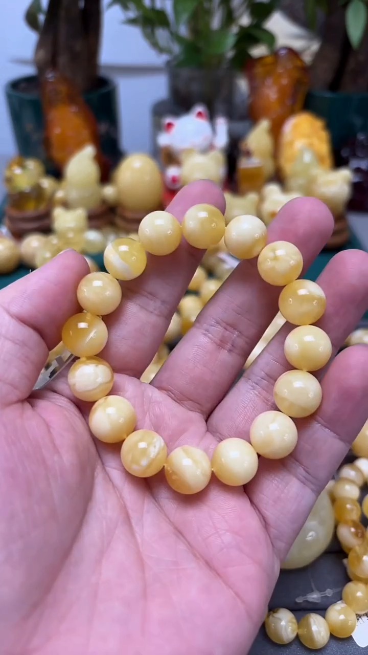 手串蜜蜡未镶嵌p28俄料浓蜡妖孽单圈 16.56克 12mm