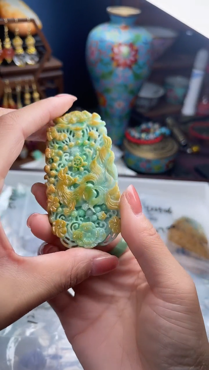 未镶嵌挂件翡翠沐*鸭，翡翠122282第三件