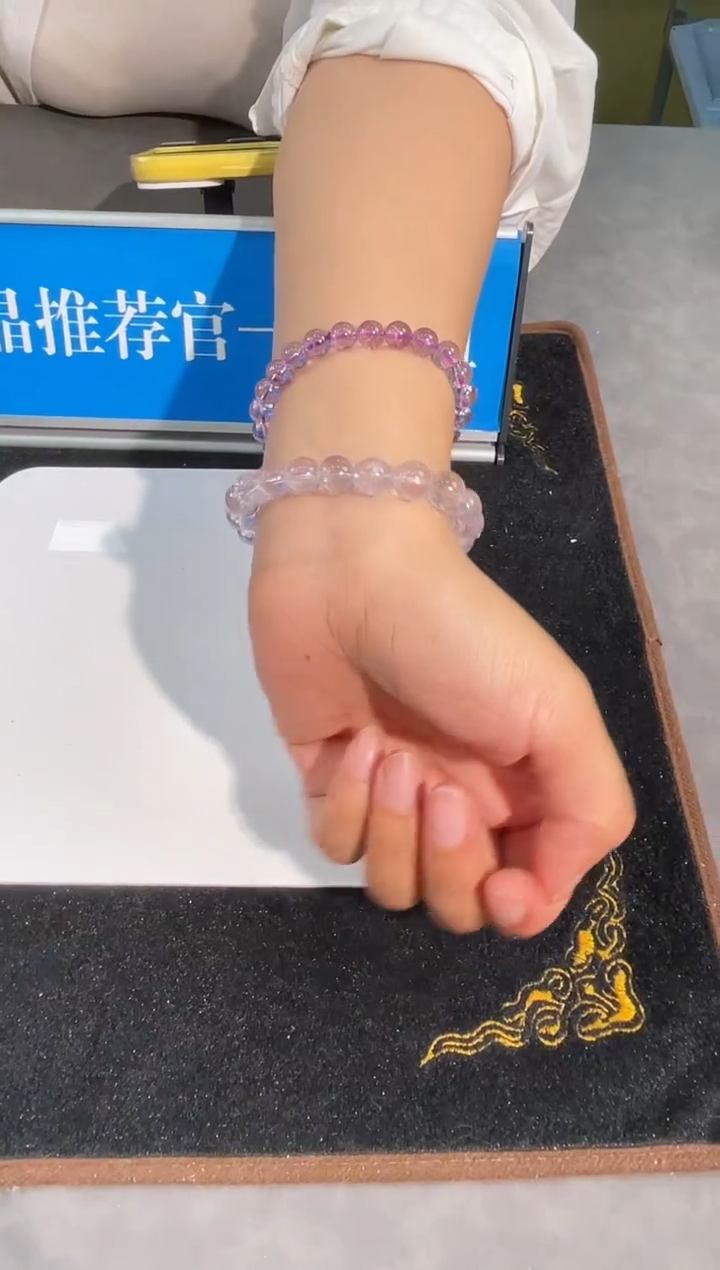 水晶手链未镶嵌1号玻利维亚紫水晶单圈10mm