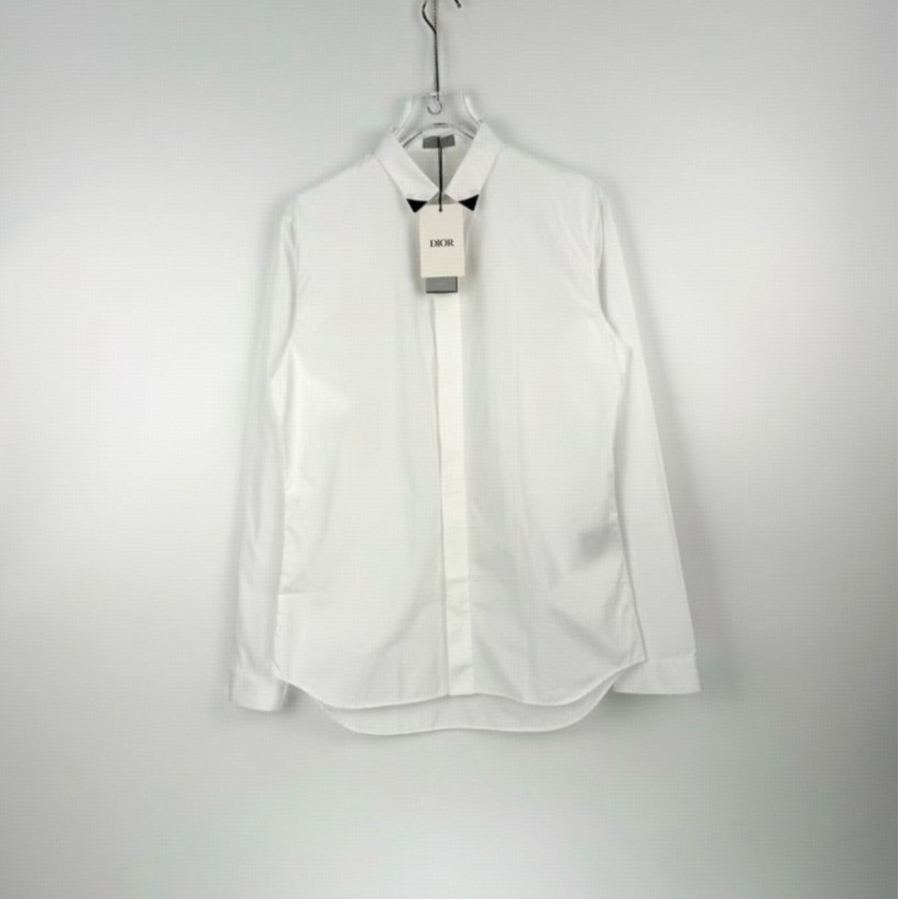 未使用 DIOR/迪奥 翻领长袖衬衫 白色/40