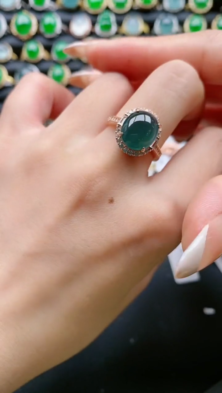 【闪购商品】翡翠戒指银S925镶嵌111111