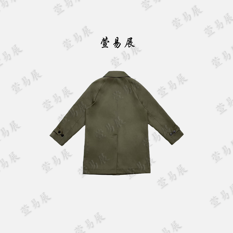 萱易展-“罗马旧街”经典格纹轻奢显贵百搭翻领风衣外套-WT092307