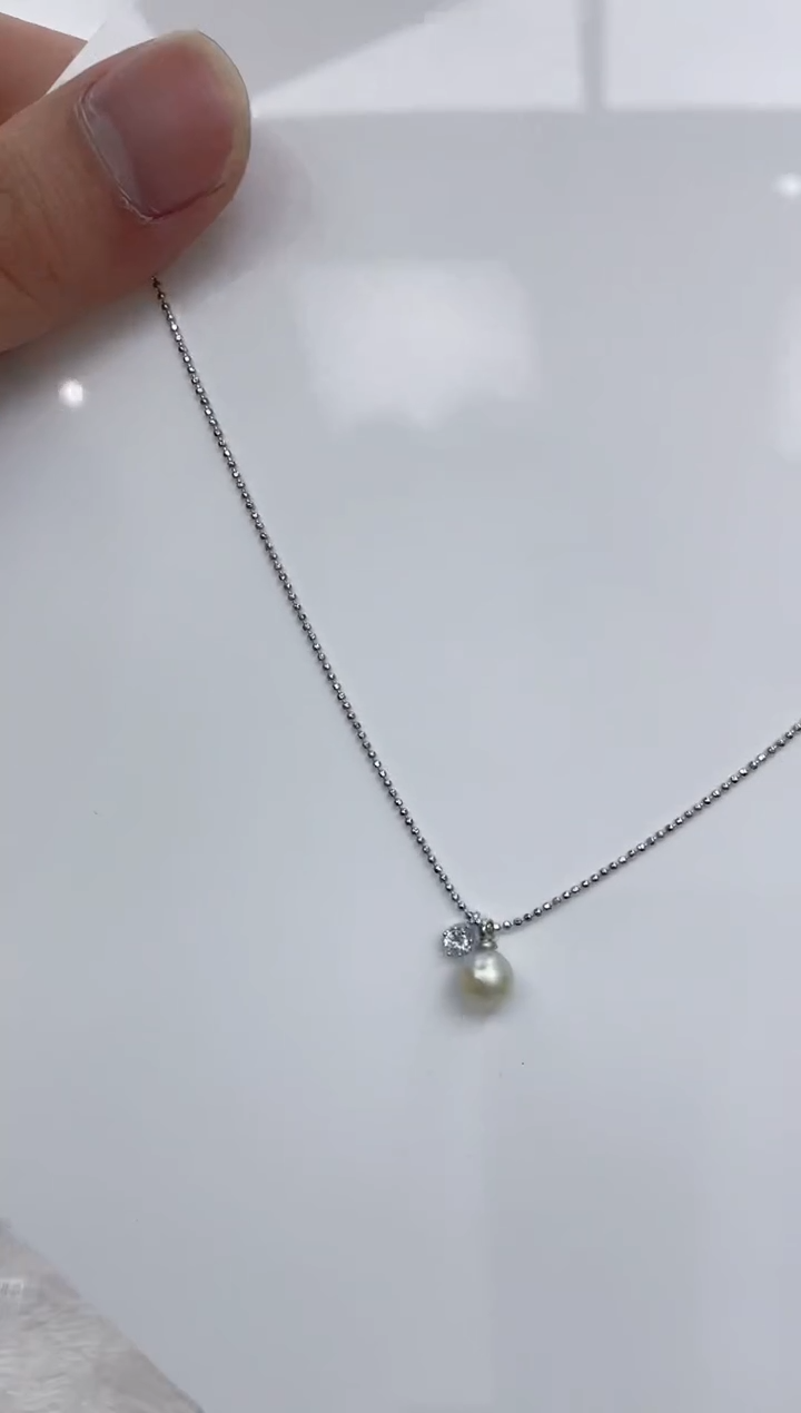 【闪购商品】海水珍珠颈饰银S925镶嵌海水珍珠项链