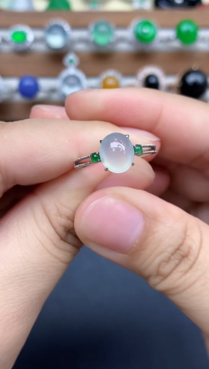 18K金镶嵌戒指翡翠382-中国好珍宝