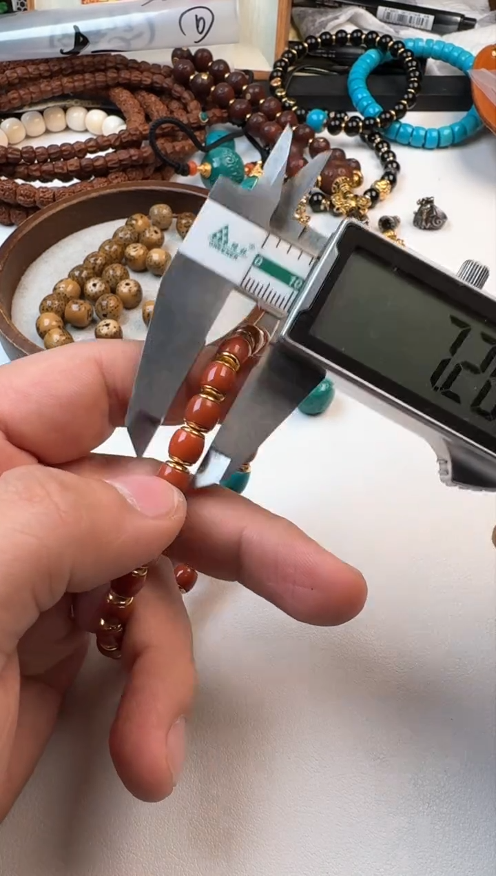 【闪购商品】南红玛瑙手串18K金镶嵌南红素串