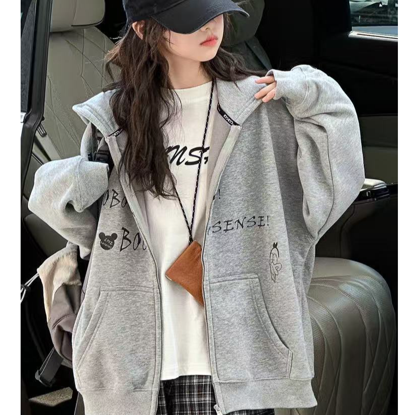 6044～高品质秋季女童休闲双层连帽外套