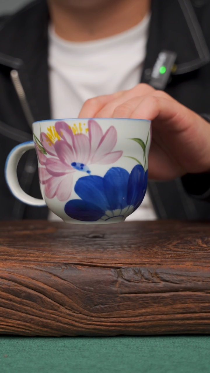 【闪购商品】瓷片80寻一缕瓷香杯釉下手工手绘瓷器