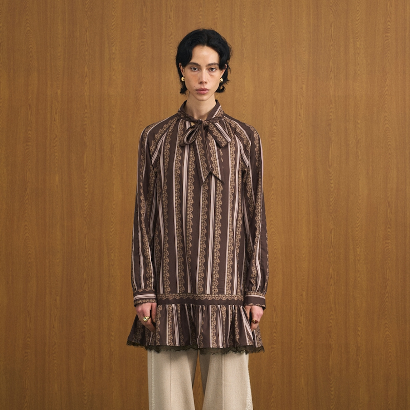 河岸家买手店Palavas复古丹德拉时序蕾丝拼接连衣裙女25秋冬新款