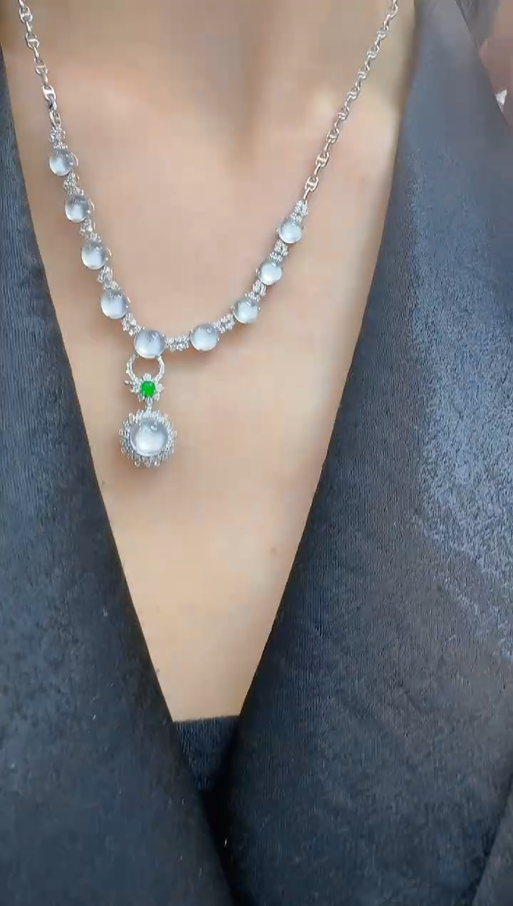 翡翠18K金镶嵌套链多样性团购发一件