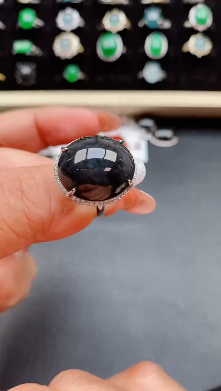 【闪购商品】翡翠戒指银S925镶嵌05800