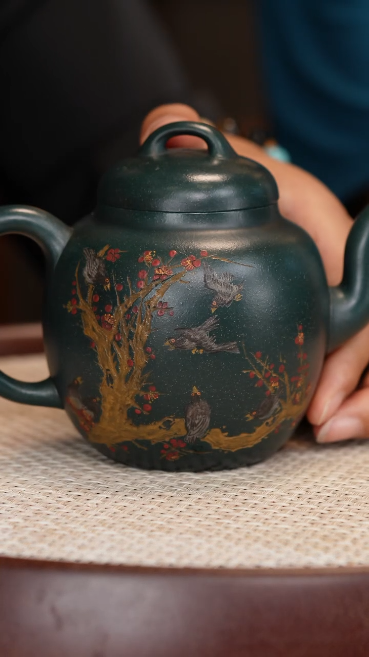 茶壶紫砂【谈俊祥】绿泥宫灯