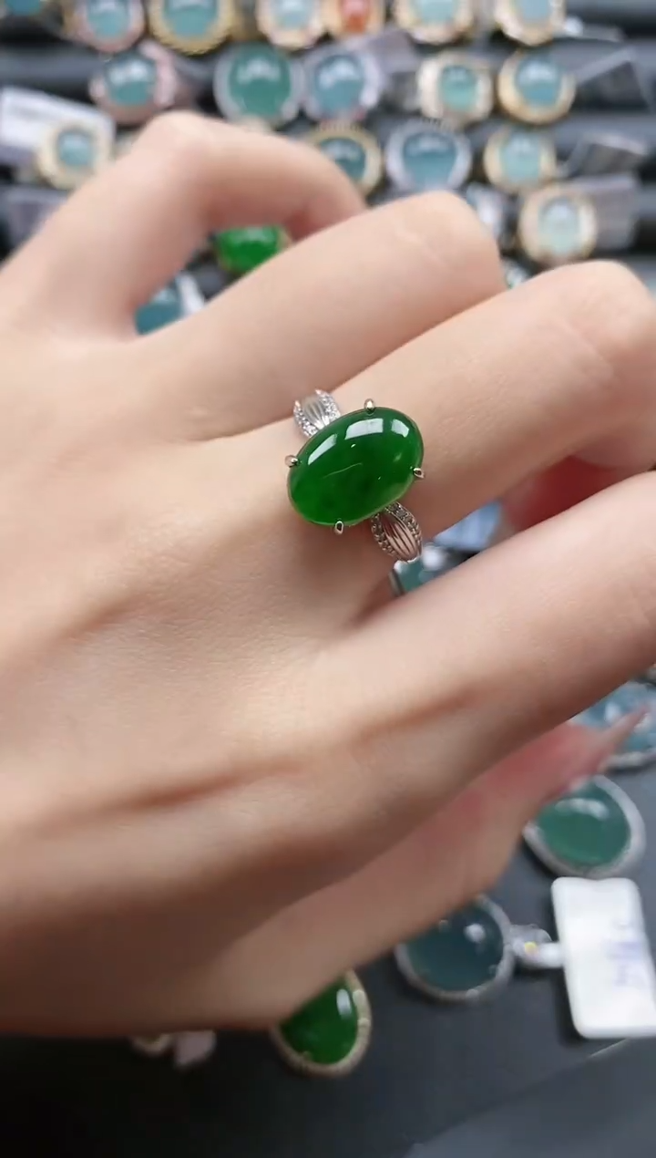 【闪购商品】翡翠戒指银S925镶嵌51511