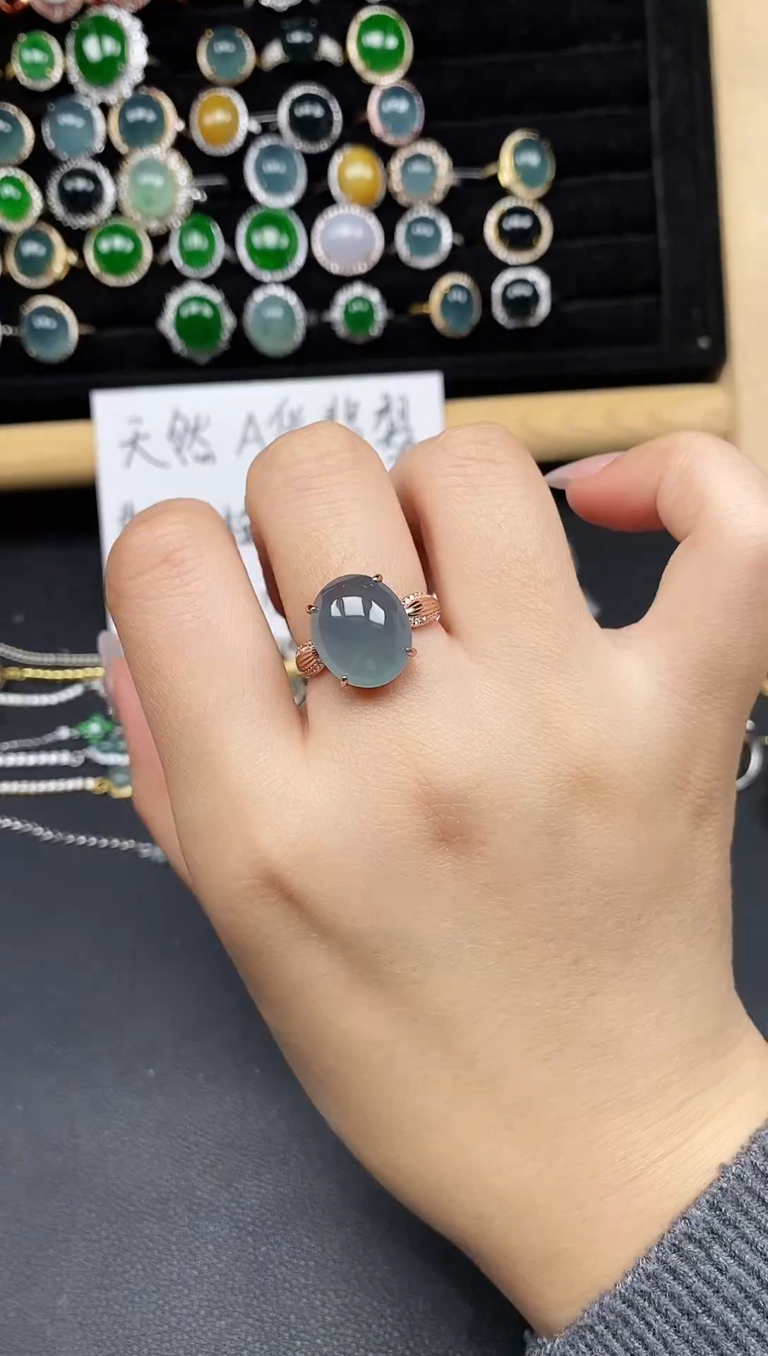 银S925镶嵌戒指翡翠111