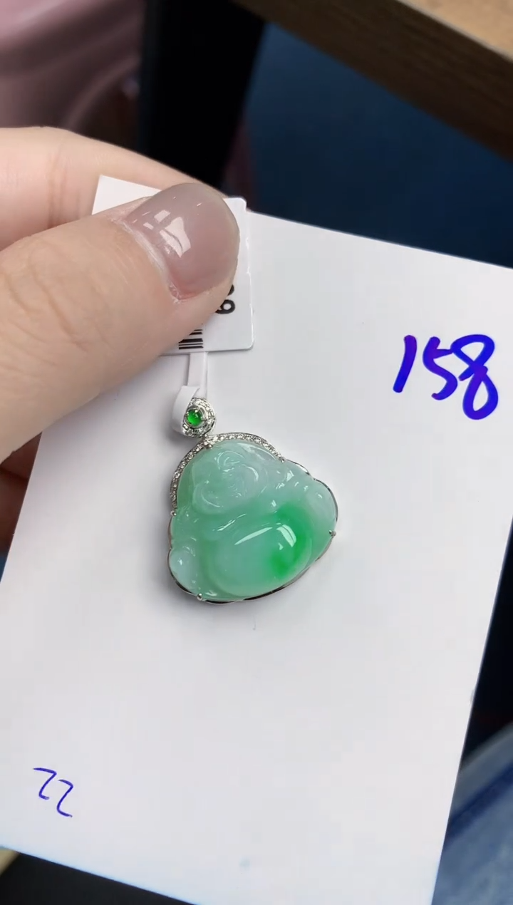 【闪购商品】翡翠颈饰18K金镶嵌天然翡翠A货