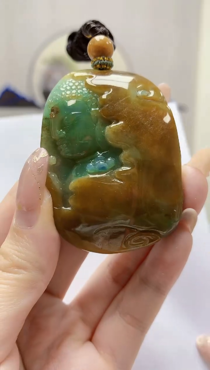 未镶嵌定制翡翠5028jw-毛货挂件50