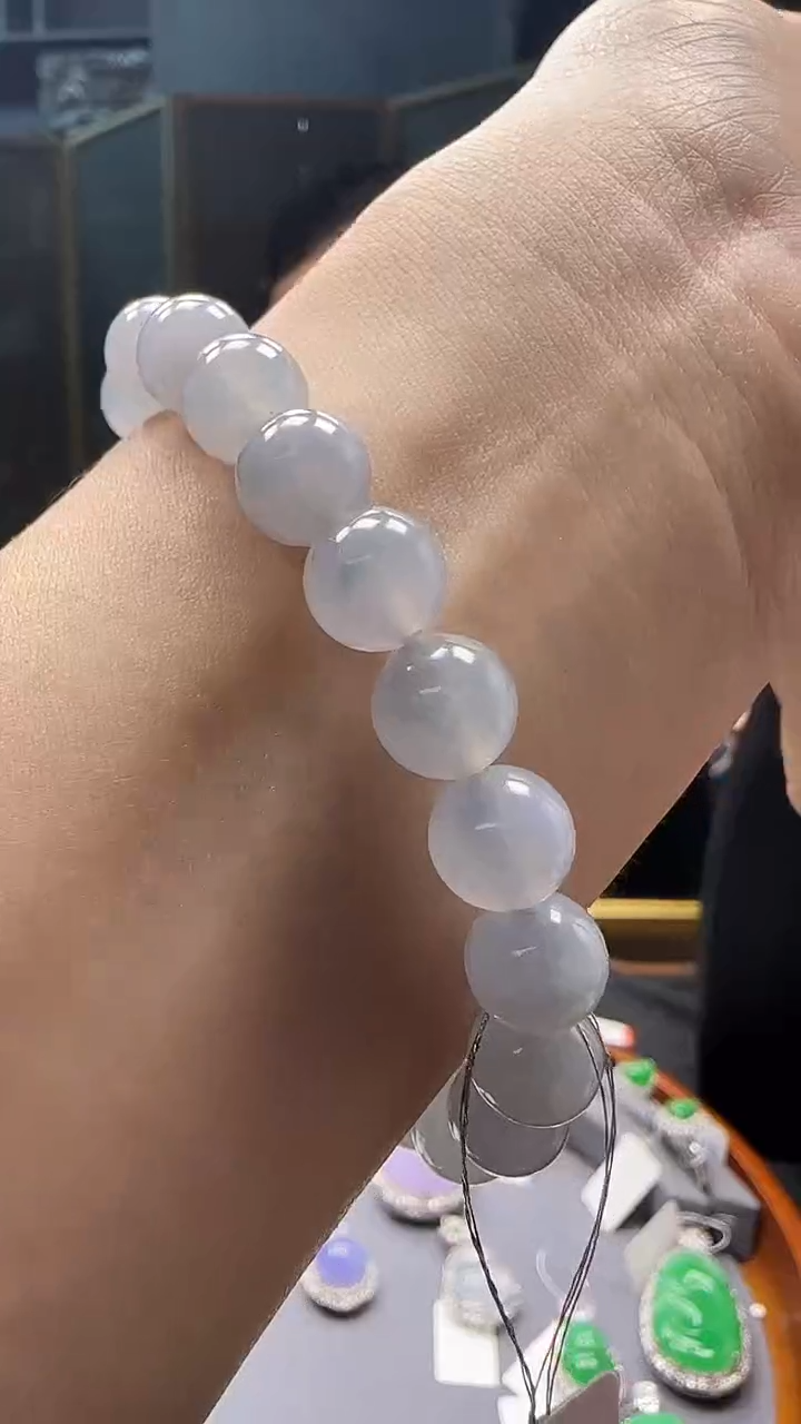 【闪购商品】翡翠手串未镶嵌天然缅甸翡翠蓝紫手珠串