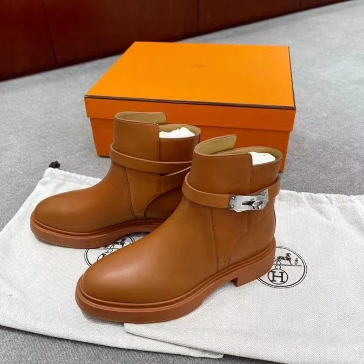 未使用 Hermes/爱马仕 爱马仕金棕色厚底neo 39