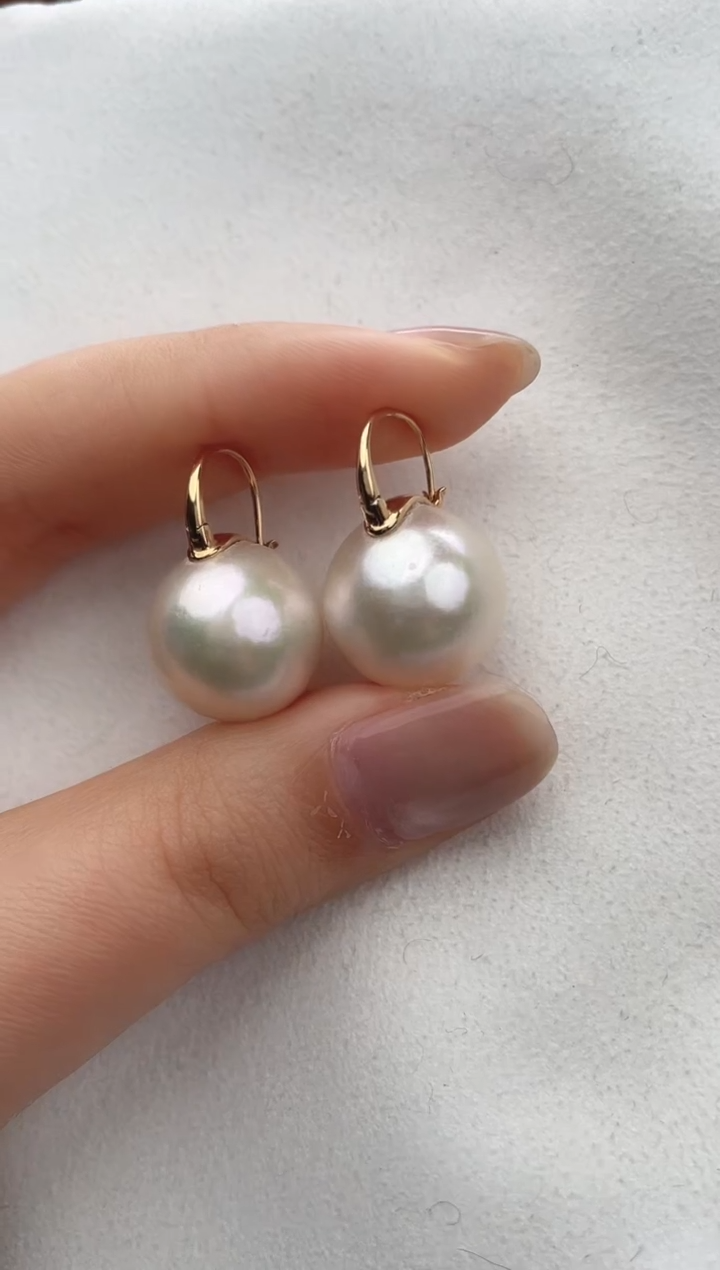 【闪购商品】淡水珍珠耳饰18K金镶嵌1
