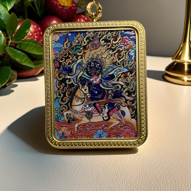 唐卡 吉祥天母  铜壳