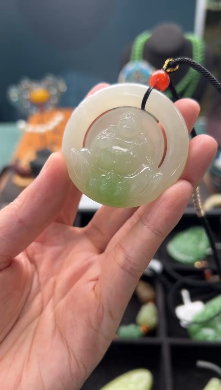 【闪购商品】和田玉吊坠未镶嵌1522翠青佛公