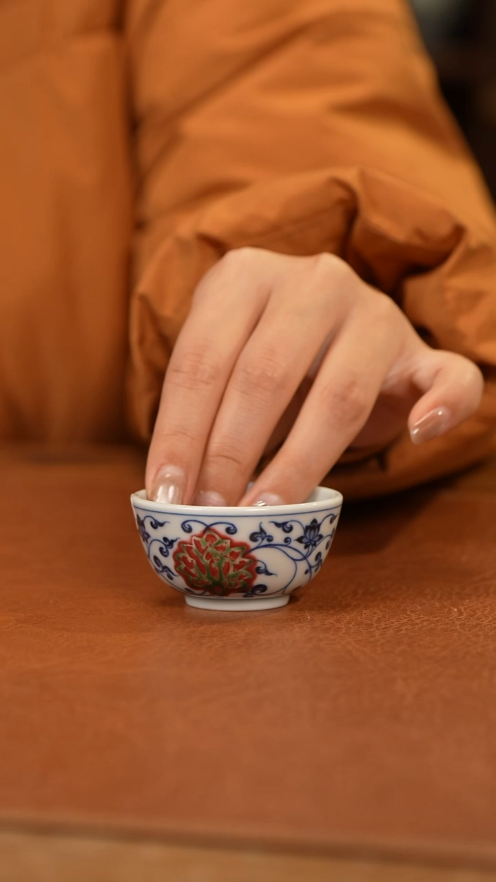 【闪购商品】杯和然窑釉里红一口杯
