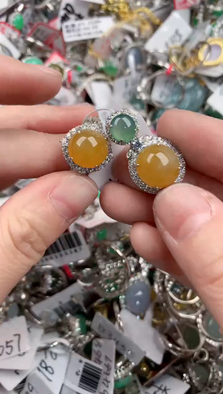 银S925镶嵌戒指翡翠13               5