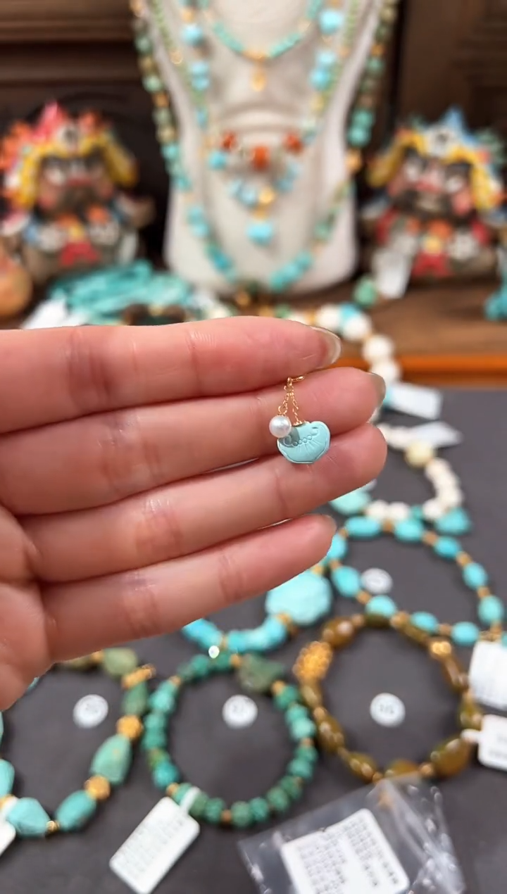 【闪购商品】绿松石提溜18K金镶嵌绿松石提溜