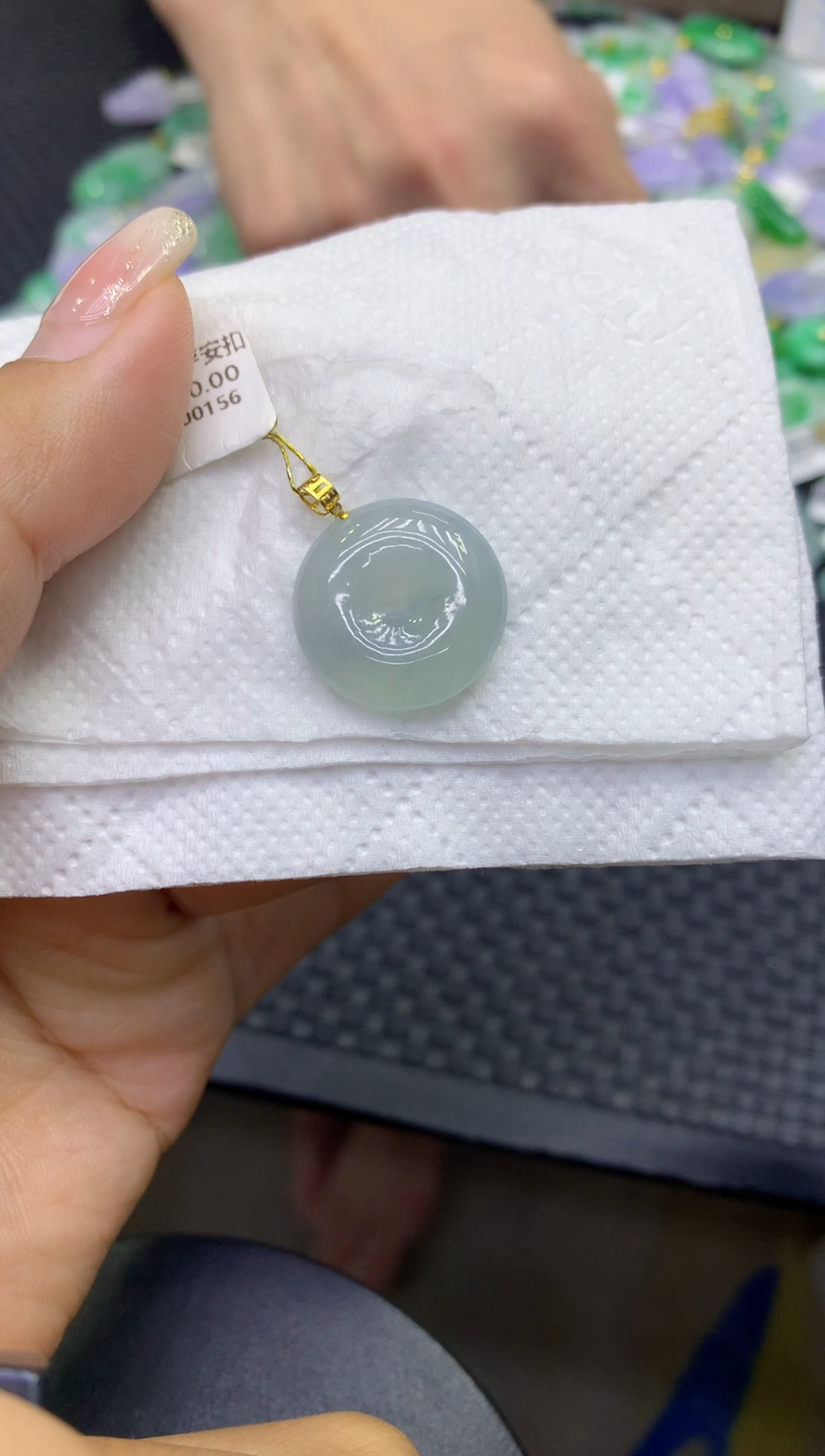 颈饰18K金镶嵌翡翠天然缅甸A货翡翠