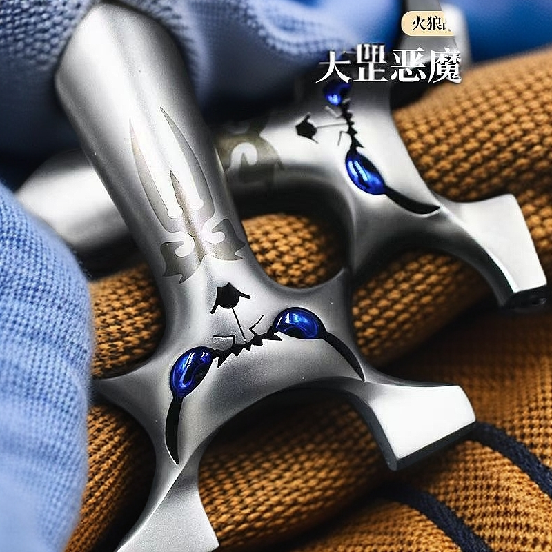 【火狼正品】天罡恶魔5代大怪兽630不锈钢四代龙齿弹力新款扁皮弹弓