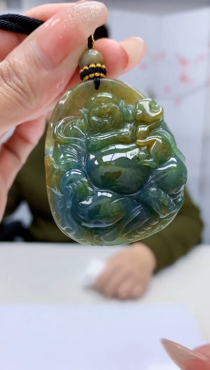 【闪购商品】定制翡翠未镶嵌4917MM-毛货挂件123