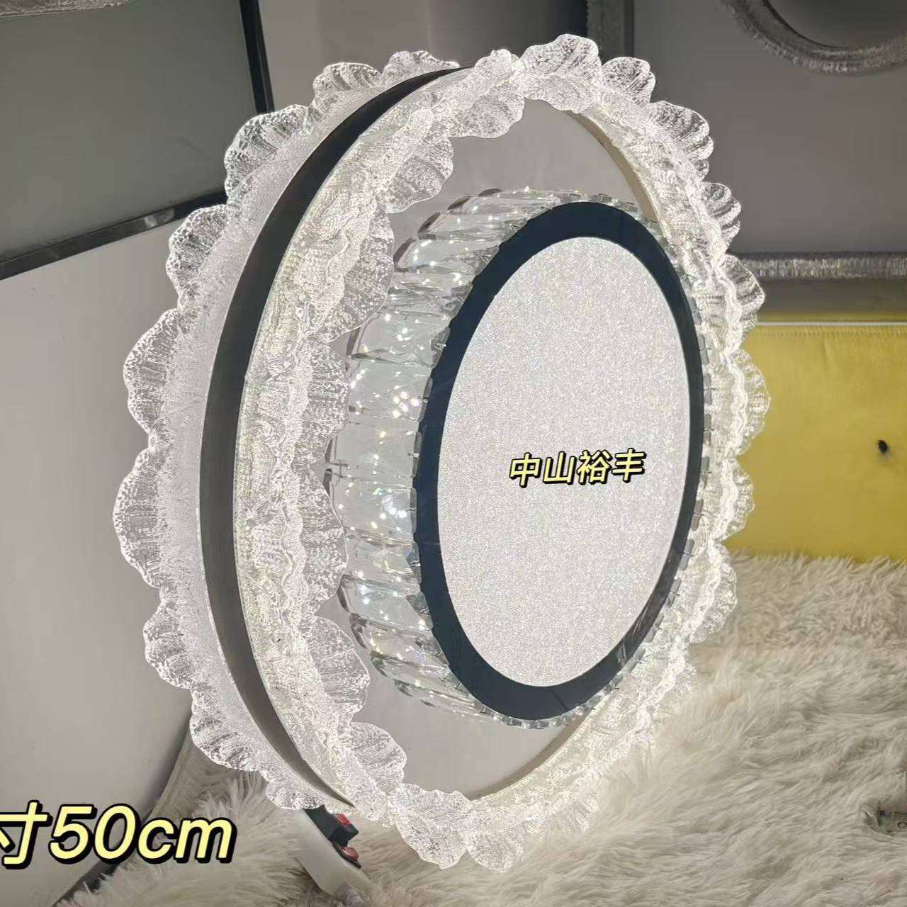 上下发光新款水晶卧室书房公主房吸顶灯