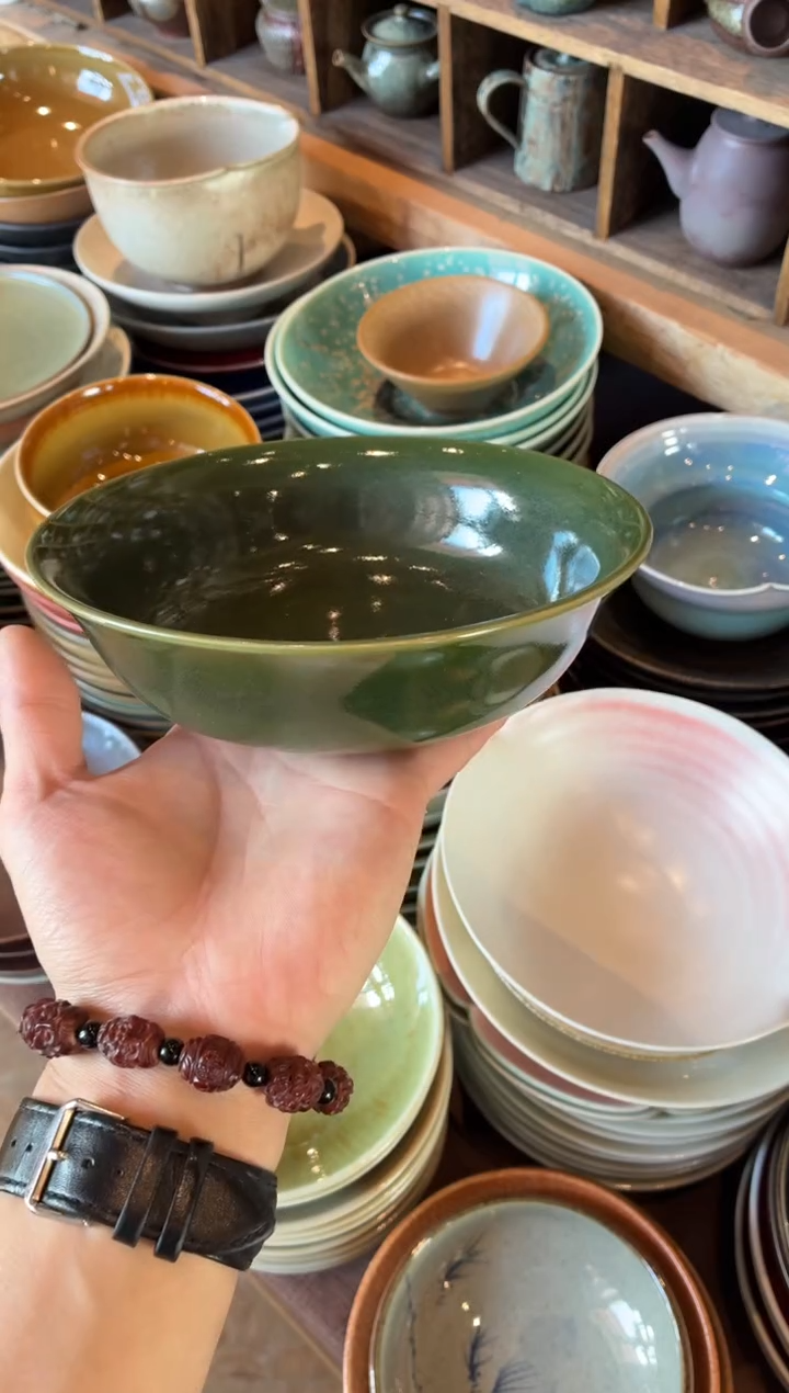 瓷片7寸翠绿反口碗盘（全量