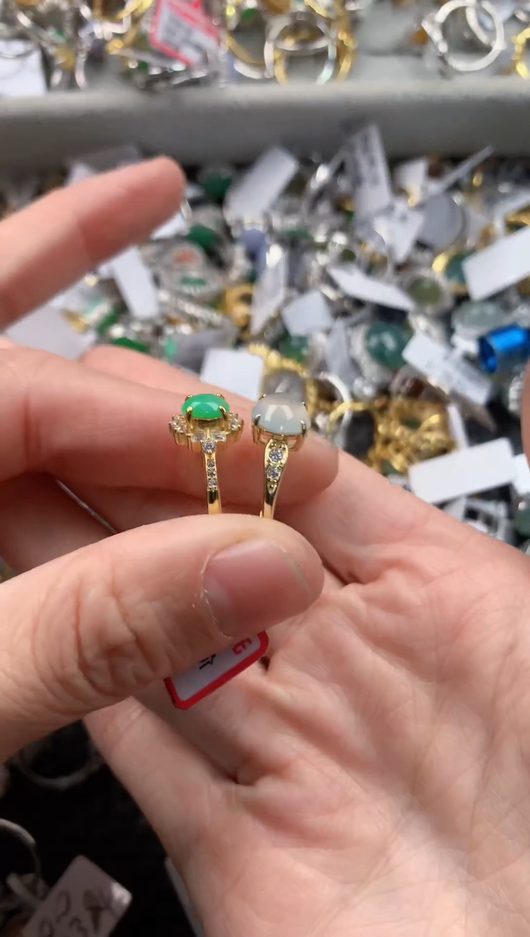 银S925镶嵌戒指翡翠222   5