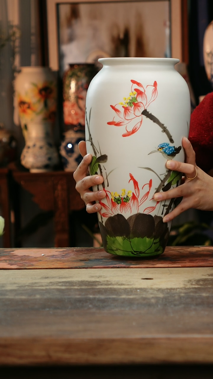 【闪购商品】瓷片景德镇纯手工釉下彩精品花瓶