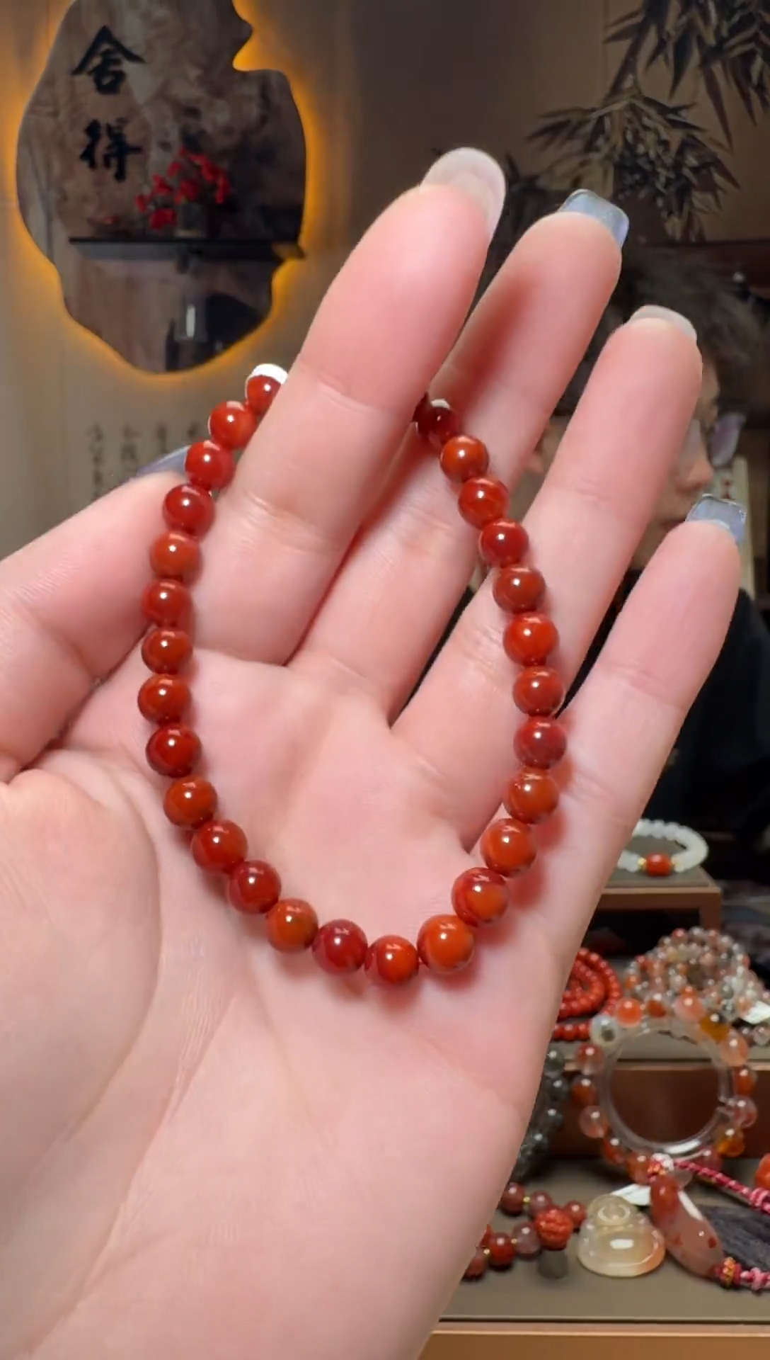 未镶嵌原矿无优化无注胶手串南红玛瑙一条约6mm 