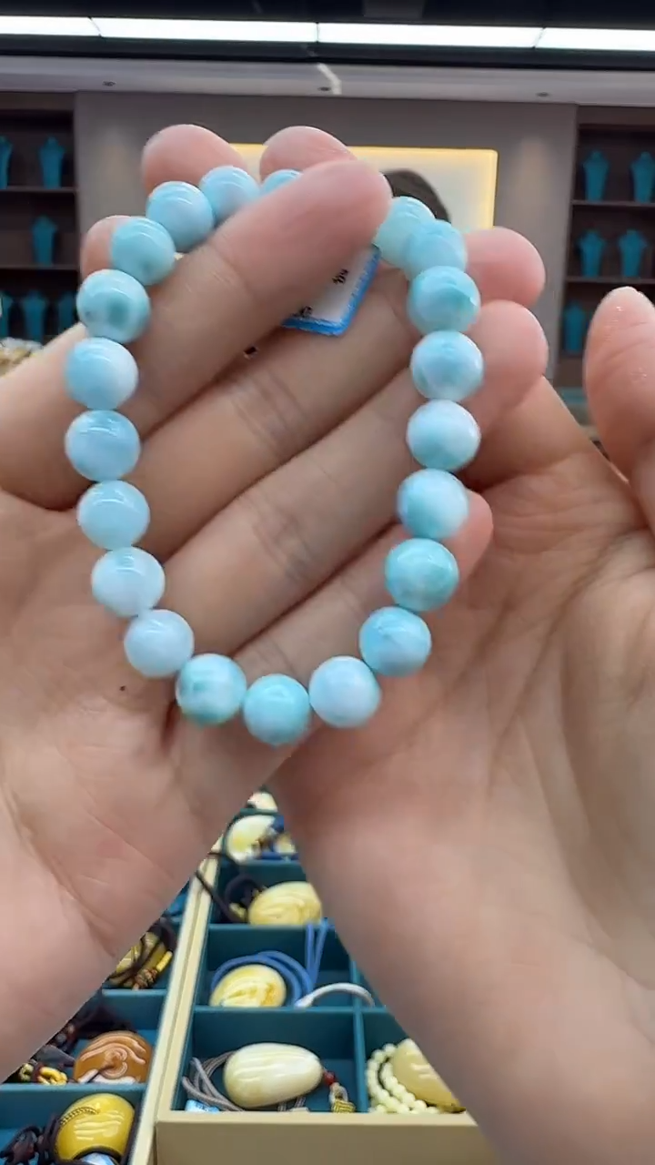 未镶嵌针钠钙石（海纹石）手链218秒拍号 假一罚三 