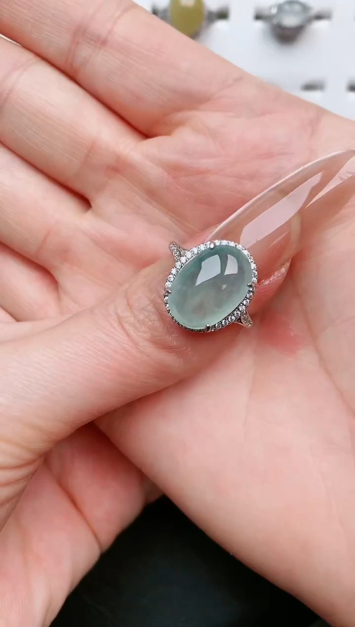 【闪购商品】翡翠戒指银S925镶嵌....