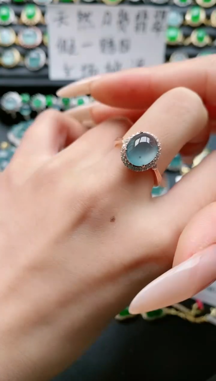 【闪购商品】翡翠戒指银S925镶嵌1111111