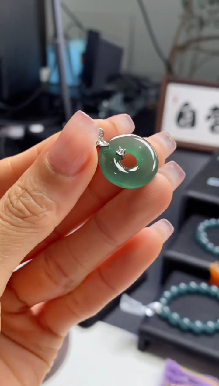 【闪购商品】翡翠颈饰银S925镶嵌0330722109