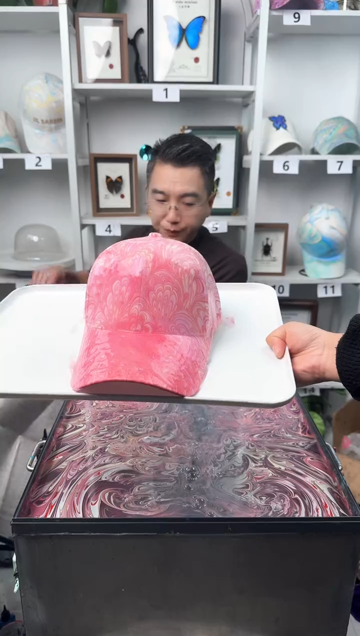 纯棉成人款凤尾纹水拓帽