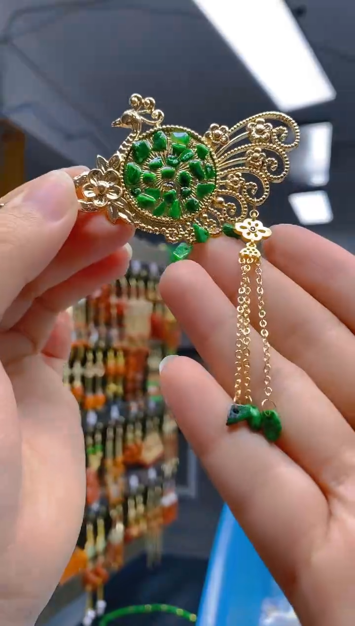 翡翠合金耳饰0331翡翠发簪