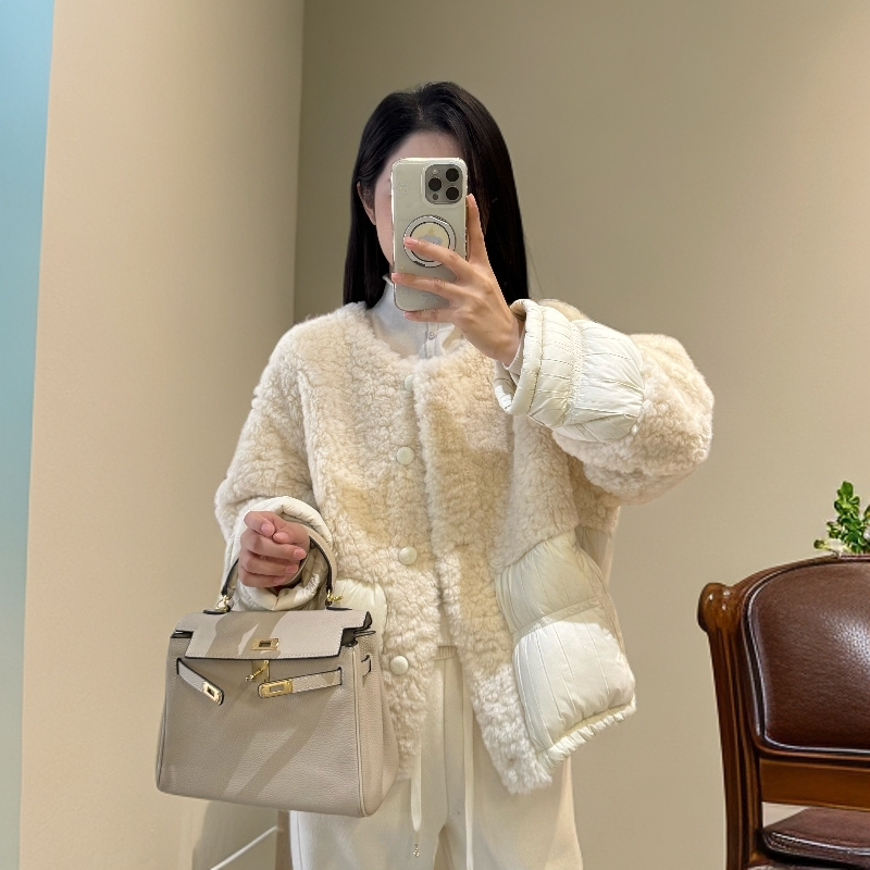 宿慕SUMU 冬季新款95白鸭绒拼接羽绒外套10-23洋气羽绒外套9025