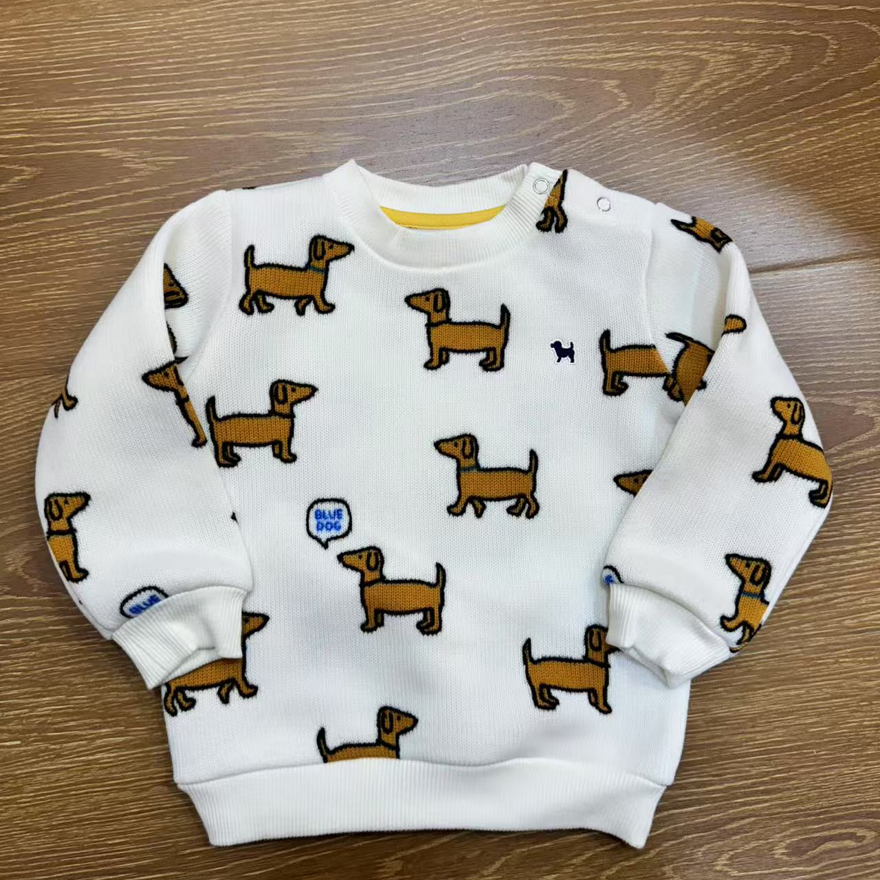 樱桃家 外贸童装 小狗家 加绒腊肠狗卫衣