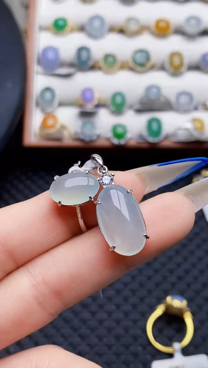 银S925镶嵌戒指翡翠6046